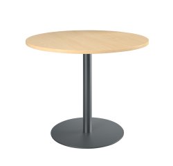 Table ronde 100 cm plateau hêtre piètement colonne Essens