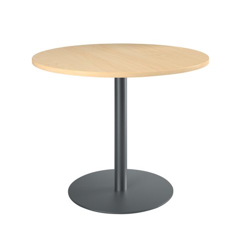 Mesa redonda Ø 100 cm Excellens haya base circular antracita