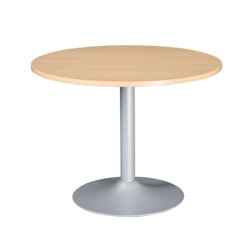 Mesa redonda Ø 100 cm Excellens haya base circular aluminio