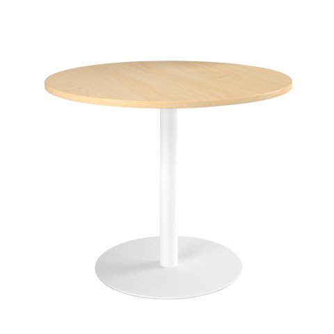 Mesa redonda Ø 100 cm Excellens haya base circular blanca