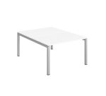 Pôle 2 bureaux L 120 cm plateaux blancs, piètement métal - Team line