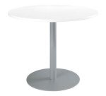 Table ronde 100 cm plateau blanc piètement colonne Essens