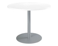 Table ronde 100 cm plateau blanc piètement colonne Essens