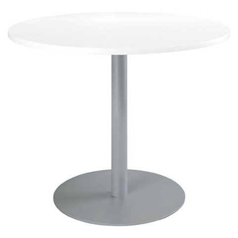Mesa redonda Ø 100 cm Excellens blanco base circular aluminio