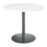 Table ronde 100 cm plateau blanc piètement colonne Essens