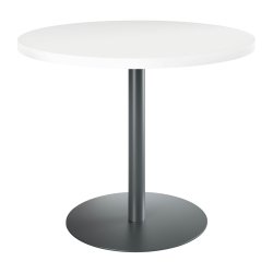 Table ronde 100 cm plateau blanc piètement colonne Essens