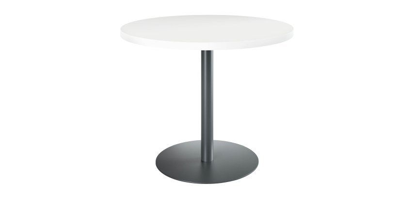 Table ronde 100 cm blanche piètement colonne Bruneau Excellens
