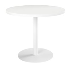 Ronde vergadertafel met metalen, kolomvormige voet Excellens