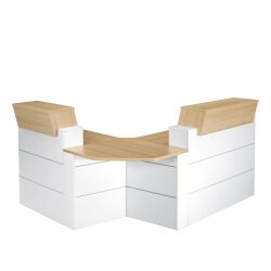 Banque d'accueil haute droite L 120 x H 110 cm - Sunday - chêne clair