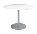 Table ronde 120 cm plateau blanc piètement colonne Essens