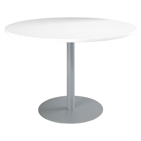 Mesa redonda Ø 120 cm Excellens blanco base circular aluminio
