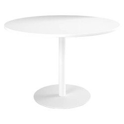 Table ronde 120 cm plateau blanc piètement colonne Essens