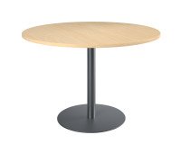 Ronde vergadertafel met metalen, kolomvormige voet Excellens