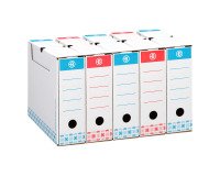 Scatole archivio storico A4 Bruneau colore bianco dorso 8 cm