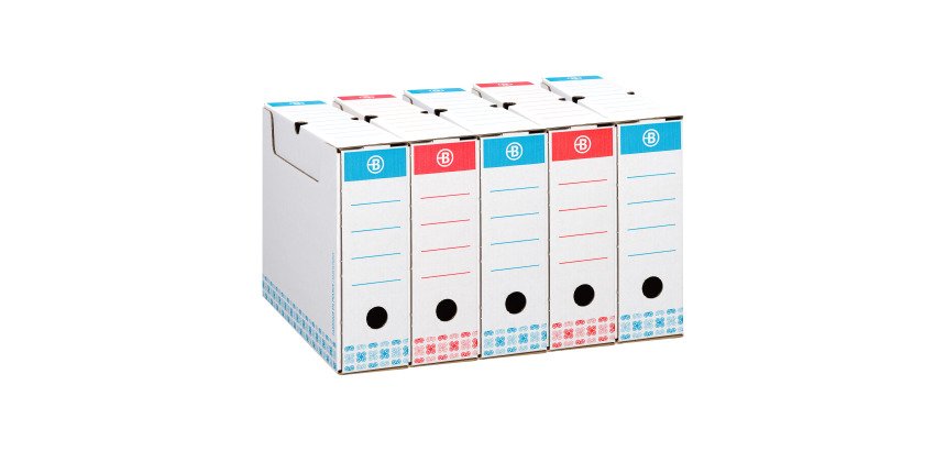 Archive box, back 8 cm, assorted colours