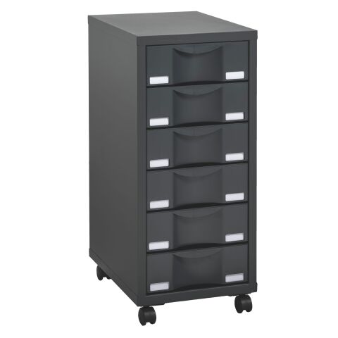 Archivador móvil multicajón Izo 6 cajones antracita