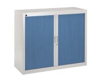 Pack Bruneau tambour cabinets H 100 cm grey/blue - buy 1 get 1 for free