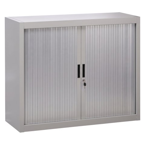 Armario de oficina metálico desmontable Bruenau Alt. 100 x An. 120 cm Gris Puerta persiana Aluminio