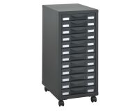 Mobiele bijzetkast metaal met laden Izo