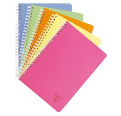 Cahier spirales Clairefontaine Linicolor A5 17 x 22 cm - grands carreaux - 100 pages