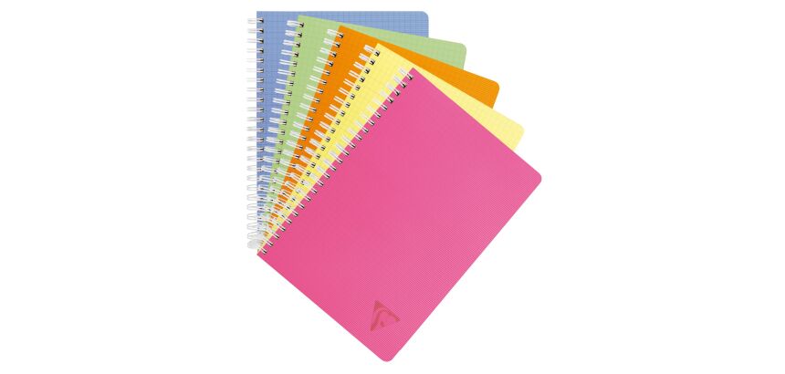 Cahier spirales Clairefontaine Linicolor A5 17 x 22 cm - grands carreaux - 100 pages