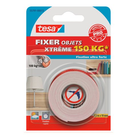 Cinta adhesiva Tesa doble cara fijación Extrema - Ancho 19 mm x largo 1,5 m
