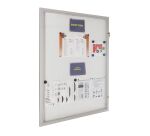 Vitrine d'affichage extérieur porte battante fond métal gris clair - 9 feuilles