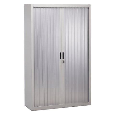Armario de oficina metálico desmontable Bruneau Alt. 200 x An 120 cm Gris Puerta persiana Aluminio