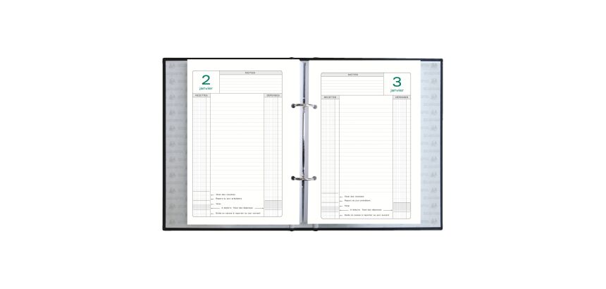 Recharge agenda perpétuel caisse