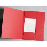 Chemise à élastique 3 rabats carte Exacompta 32 x 44 cm dos 2,5 cm rouge