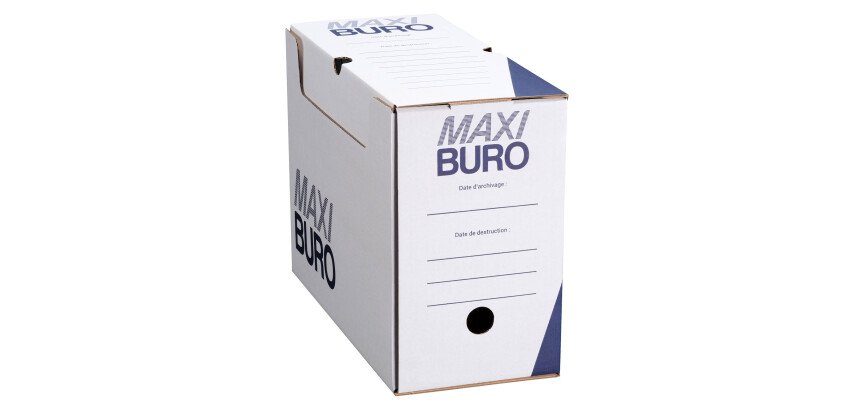 Boîte archive blanche Maxiburo dos 15 cm