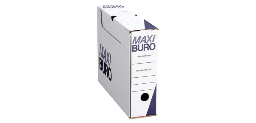 Archive box white Maxiburo back 8 cm