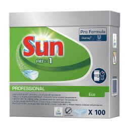 Pastillas lavavajillas Sun Professional All in 1 Eco - caja de 100