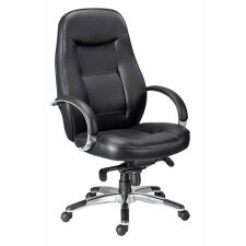 Fauteuil de bureau Kolos cuir - avec accoudoirs, appui-tête - Mécanisme Basculant axe décalé - Pied aluminium