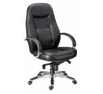 Fauteuil de bureau en croute de cuir noir