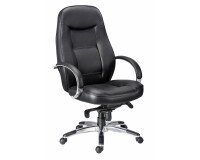 Office chair Kolos leather - with armrests, headrest - Asynchronous tilting mechanism - Aluminum base
