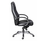 Fauteuil de bureau en croute de cuir noir