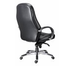 Fauteuil de bureau en croute de cuir noir