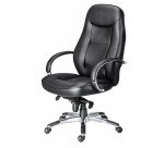 Fauteuil de bureau en croute de cuir noir