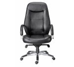 Fauteuil de bureau en croute de cuir noir