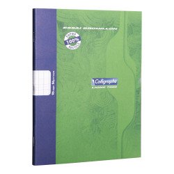 Cahier piqué Calligraphe brouillon 17 x 22 cm - grands carreaux - 96 pages