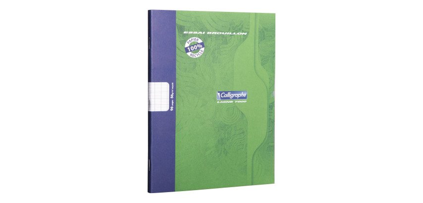 Cahier piqué Calligraphe brouillon 17 x 22 cm - grands carreaux - 96 pages