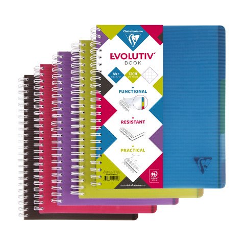 Cuaderno espiral Linicolor Evolutiv'book A4+ 22,5 x 29,7 cm cuadros 240 páginas