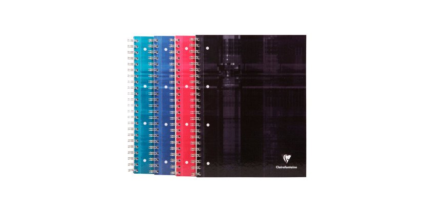 Cahier spirale Clairefontaine Bind'o block A4+ 22,5 x 29,7 cm perforé petits carreaux 240 pages