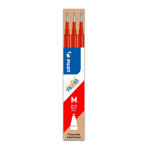 Recarga para Bolígrafo borrable Pilot FriXion Ball punta media 0,7 mm Bolsa de 3 Rojo