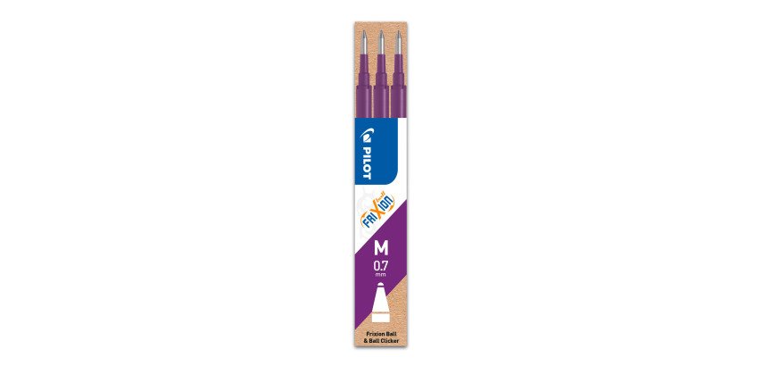 Recharge pour stylo effaçable Pilot FriXion Ball pointe moyenne 0,7 mm - Pochette de 3