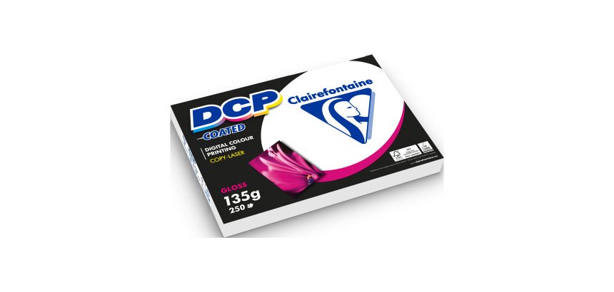 Ramette papier couché brillant Clairefontaine DCP Coated A4 135 gr - 250 feuilles - blanc
