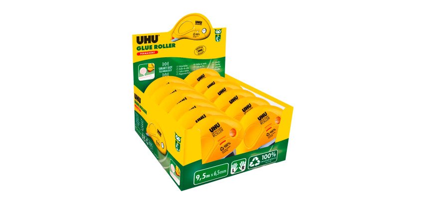 Packung mit 10 + 2 Rollen dauerhafte Leim Dry & Clean Uhu - Länge 8,5 m