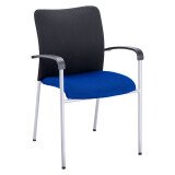 Sedia ospite in tessuto Siracusa Bruneau blu 
