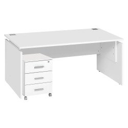 Pack bureau B 160 cm + mobiele ladeblok 3 laden wit Intuitiv 